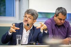3ª Reunião Conjunta debateu sobre a importância do TRENSURB para o transporte público de Porto Alegre. Na foto, o relações institucionais da TRENSURB, Vicente Selistre