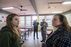 Visita conjunta entre CECE e CUTHAB na EMEF América, devido a denúncia de risco de desabamento.