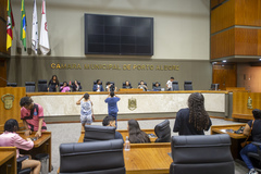 Alunos conheceram o Plenário Otávio Rocha