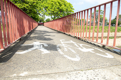 Visita da CUTHAB à Ciclovia no trecho da Perimetral com avenida Ipiranga, a fim de discutir a necessidade do bloqueio no trecho não desmoronado. Proponente Vereador Jessé Sangalli.