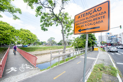 Visita da CUTHAB à Ciclovia no trecho da Perimetral com avenida Ipiranga, a fim de discutir a necessidade do bloqueio no trecho não desmoronado. Proponente Vereador Jessé Sangalli.