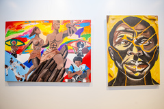 Exposição do artista Joe Kapweya, parte da '40ª Semana da Consciência Negra'.
